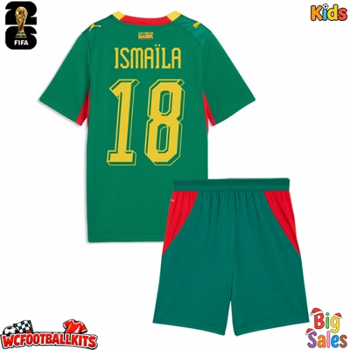 Senegal Ismaila Sarr #18 Replica Away Stadium Kit for Kids World Cup 2026 Short Sleeve (+ pants)